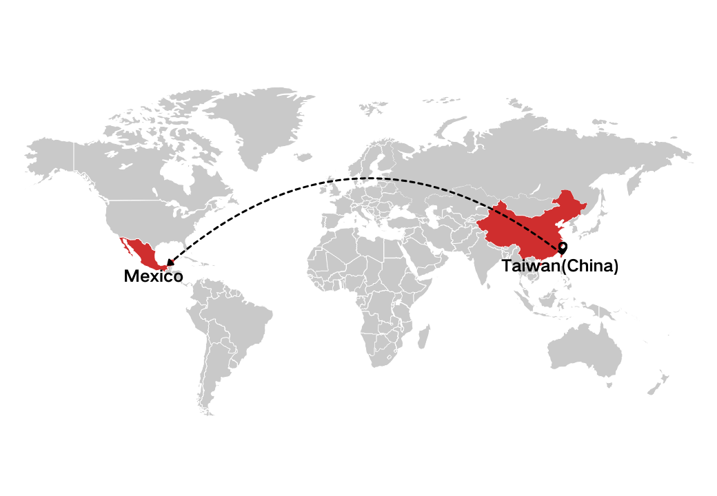 Shipping from Taiwan (China) to Mexico Shipping from Taiwan (China) to Mexico